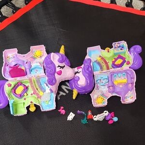 Two Polly Pocket Unicorn Carry Cases With Some Accessories #6